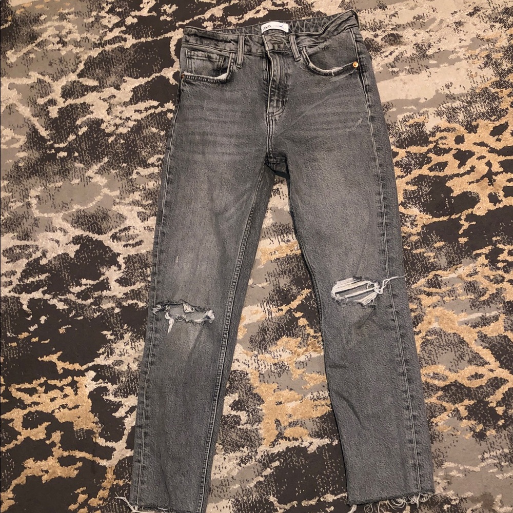 Zara Charcoal Denim Jeans